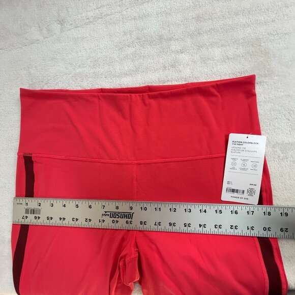 Athleta Elation High Rise Colorblock 7/8 Tight Leggings Red Yoga Pant XL New $99 - Picture 6 of 10